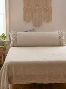 1 chiếc vỏ gối hai lớp xếp nếp kiểu Bohemian, vải polyester mềm mại màu be, thích hợp trang trí phòng ngủ/sofa như gối tựa lưng, trang trí nhà mùa đông, quà tặng unisex phù hợp mọi mùa, trang trí Boho, gối xếp nếp, gối tựa lưng, phụ kiện sofa, ấm cúng mùa đông, quà tặng unisex, trang trí nhà có họa tiết - Màu be nhạt - Xem 6