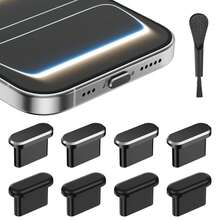 4pcs Aluminum Alloy + 4pcs Silicone USB-C Dust Plugs For IPhone 17 Pro/Pro Max, Galaxy S25 And All USB-C Devices, Cosmic Orange - Multicolor - View 10