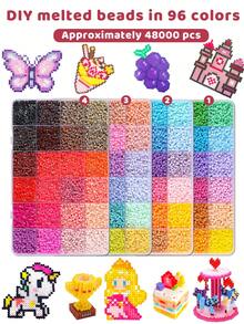 96-Color 2.6mm Fused Beads Set, Dot Puzzle Handmade DIY, Birthday, Graduation, Valentine's Day, Party Gift, Refill Beads Set, Multiple Colors Available - 2.6mm Puzzle Beads - View 11