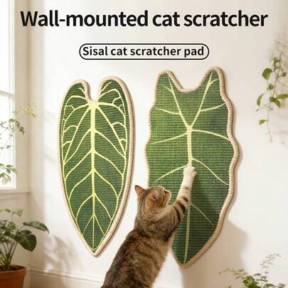 1个剑麻猫抓柱，加厚防抓垫，猫咪礼物，适用于客厅、卧室、沙发、墙壁，让猫咪可以锻炼、休息和磨爪，非常适合作为情人节、感恩节、生日礼物。