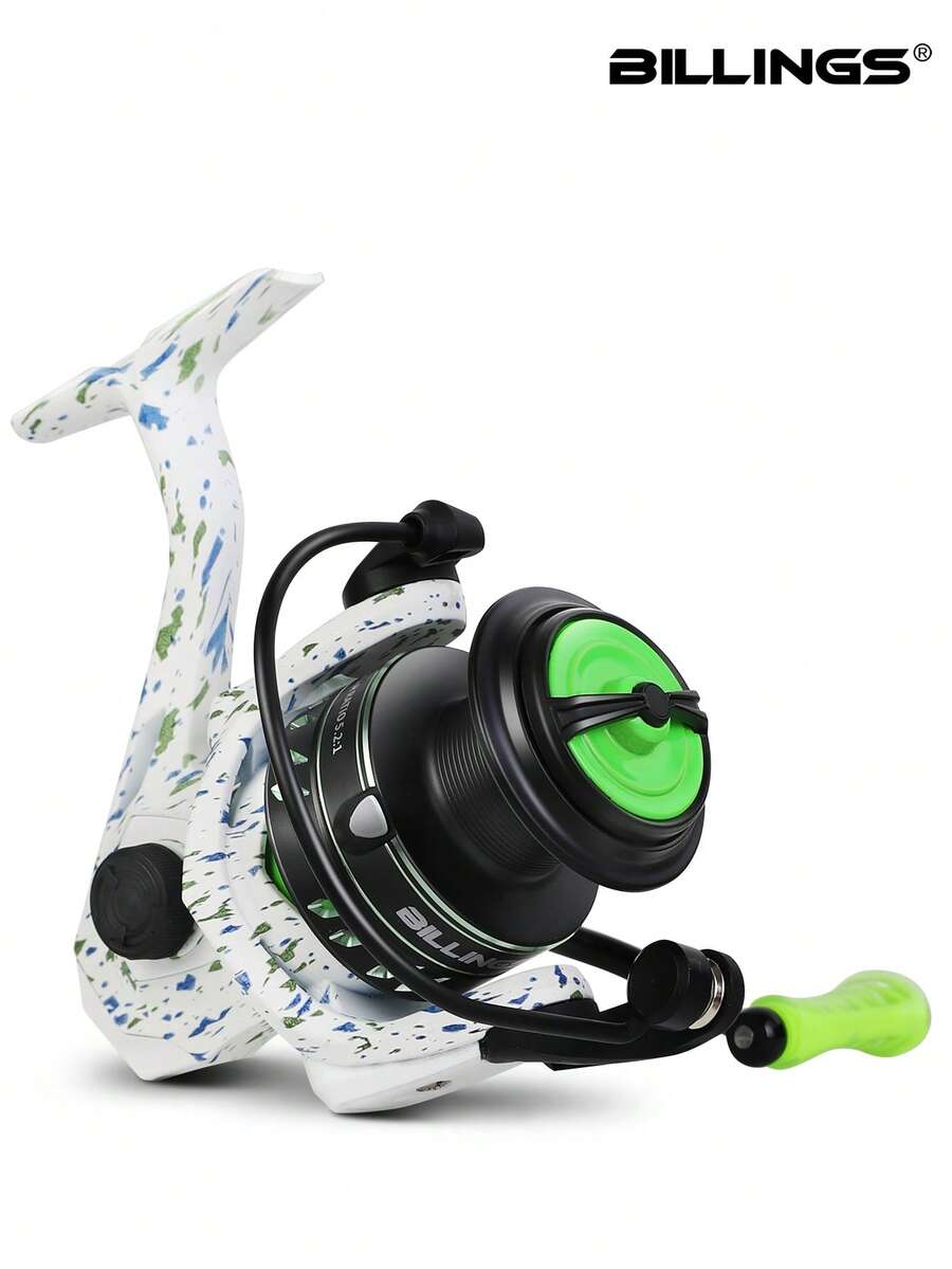 BILLINGS 纺车轮，最大拖拽力10公斤，齿轮比4.7:1/5.2:1，适用于海水和淡水，2000-5000系列，带金属线杯和摇臂