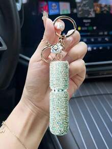 1个闪亮情人节/婚礼/生日礼物香水喷雾器钥匙扣，可填充迷你便携喷雾瓶，带龙虾扣，时尚包包/汽车钥匙链，5种颜色可选 - 彩色 - 查看 9