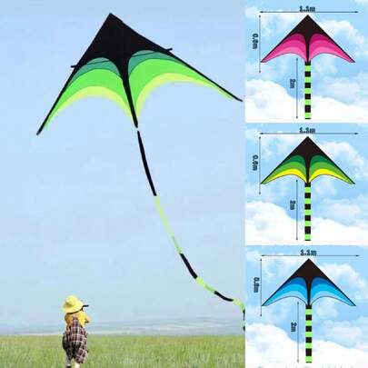 Easy To Fly Large Delta Kites Long Tail Good Flying Adult Kite 100 Meter Kite Line Ripstop 1.1m Flying Plastic Flying Kite Outdoor Sports