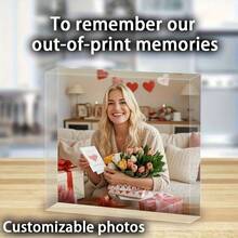 1 pezzo Portafoto in acrilico personalizzato, decorazione in acrilico personalizzata con foto, mattone in acrilico personalizzato, decorazione per matrimonio, bomboniera per matrimonio, regalo di laurea, regalo per la festa della mamma, regalo in acrilico personalizzato, regalo personalizzato, disponibile in varie dimensioni - Multicolore - Visualizzare 3