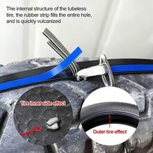 Universal Tubeless Tire Repair Kit, Quick Puncture Repair, Portable Emergency Tire Tool Suitable For Cars, Motorcycles And Bicycles, Compact Design For Fast Repair Of All Tubeless Tires - Set - View 5