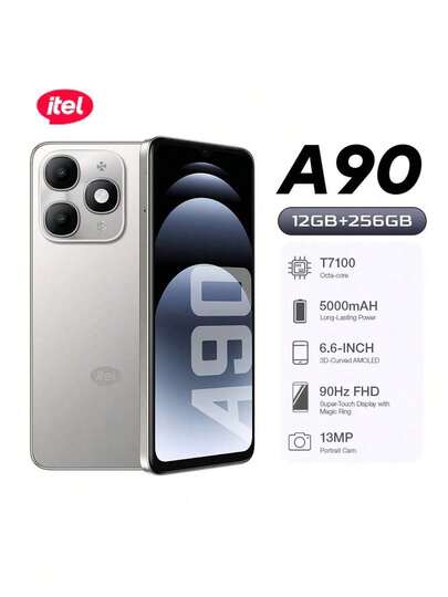itel A90 Dual SIM Smartphone, 6.6" 90Hz Display, Android 14 OS, 5000mAh Battery, 13MP Camera, Fingerprint ID, Multimedia Smartphone - Fashionable Smart Phone