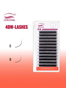 LUCK LTGIRL 12 Rows YY/3D/4D/5D/6D W Shape Lashes, C-Curl,Lash Tech Supplies, 0.07 8-15mm & Mix Premade W Fan Lash Extensions, Natural Soft Black Bushy Style Lashes, Faux Mink Individual Lashes, Lash Tech Supplies, Lash Clusters, Eyelash Clusters, Individual Eyelashes, Lashes, Fake Lashes - C - View 2