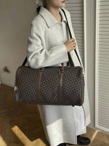 男女通用手提单肩旅行包，大容量运动健身包，过夜行李包 - 彩色 - 查看 5