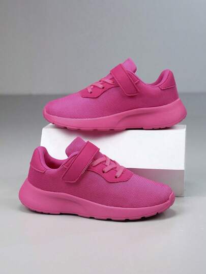 Zapatos deportivos transpirables de malla con correa antideslizante de moda para niños, zapatos para correr, zapatillas ligeras para niñas pequeñas