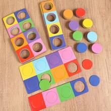 Children's Wooden Color Matching Board, Logic Thinking Training Early Education Cognitive Game, Building Block Puzzle Toy - Multicolor - View 12