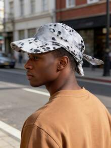 1pc Men's Printed Bandana Baseball Cap, Fashionable Headwrap Hat, Leopard Polka Dot Plaid Headscarf Cap, Suitable For Daily Street & Holiday Wear - Multicolor - View 5