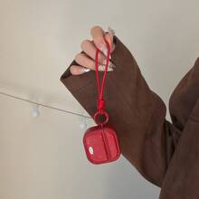 Móc khóa, dây đeo cổ tối giản màu trơn thanh lịch họa tiết mực đỏ loang, tương thích với ốp lưng Apple Pro 2, dễ thương, phù hợp với Apple Pro, phiên bản 3/4 mới 1/2, thích hợp cho nữ. - Đỏ - Xem 9