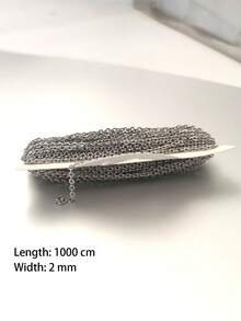 10m/Roll Stainless Steel Flat Cross Chain, 1.5mm, 2mm, 2.5mm, Necklace, Bracelet, DIY Jewelry Accessories - Silver - View 7