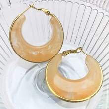 1 Piece Pendant Fringe Resin Earrings, High-End, Exaggerated, Retro, Stainless Steel, Unique, Luxe Style. Perfect For Women To Wear When Out And About Or As A Gift. - Multicolor - View 4