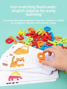 1PC Alphabet Flash Cards, ABC Learning Toys, Wooden Letters Blocks Sight Words Matching Game, Montessori Educational Toys For 3+ Year Old, Girls And Boys Kids Preschool Learning Activities - Multicolor - View 10