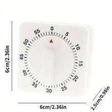 1pc Mechanical Kitchen Timer With Ticking Sound And Visual Alert - 60 Minute Timer, Suitable For Chefs, Baking, Boiling, Stewing - ABS Material Timer, Suitable For Stove, Microwave Use (No Cord), Please Refer To Instructions For Use - White - View 3