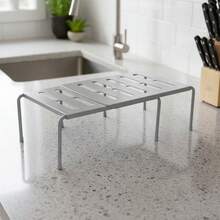 1pc Metal Adjustable Expandable Shelf, Multi-Purpose Storage Organizer Rack For Cabinet Closet Kitchen Pantry Shoe, Space-Saving Under Shelf Storage - Home Organization Rack - View 9