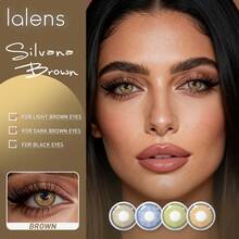 Lalens Silvana braune Farbkontaktlinsen 2 Stücke/Box | Halloween Essentielle | 1 Jahr Haltbarkeit, kostenlose Spiegelbox | blau-grüne Farblinsen, geeignet für kleine Augen | 14,00 mm/14,20 mm/14,50 mm Durchmesser (Vergrößerungseffekt) | ideal zum Verschönern der Augen und für Cosplay-Make-up | perfekt für die Abschlusszeit - Silvana Brown - Übersicht 6