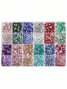 Bộ 24 viên đá đính móng giả đáy phẳng hỗn hợp, bộ dụng cụ thiết kế móng tay, đá đính 3D phong cách Y2K, đá đính nhiều màu sắc kết cấu hỗn hợp, đá đính đáy phẳng nhiều màu sắc ma thuật, 3000 màu đá đính đáy phẳng trong suốt (kèm bút chấm và nhíp), dùng để trang trí móng tay, làm trang sức thủ công, trang trí móng tay sáng tạo, phụ kiện móng tay thời trang, phù hợp cho các chuyên gia làm đẹp và những người đam mê tự làm! - A - Xem 8