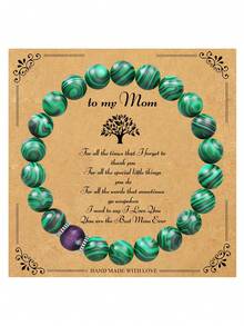 1 Peça Presente do Dia das Mães, Páscoa Pulseira Elegante para Mãe da Filha ou Filho, Pulseira de Contas Elástica Requintada, Design Elástico Durável, Ideal para Qualquer Ocasião - Colorida - Visão 16
