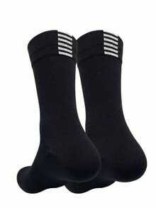 1/10双装 时尚耐穿运动袜，柔软防滑骑行袜，男女通用 - 黑與白 - 查看 13