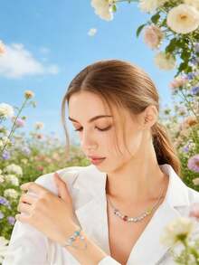 50/100 piezas Cuentas de silicona con agujero grande - Cuentas espaciadoras de acrílico agrietado surtido, adecuadas para hacer pulseras, collares, llaveros - Suministros duraderos para hacer joyas - Multicolor - Ver 10