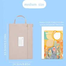 1个防水牛津布A4容量双层手提文件收纳包，多功能会议/学习资料收纳袋，适合学生、教师、办公室、学校和家庭使用，可收纳文件夹、会议资料、简历、试卷、文具、开学季学习用品等。 - A4 - 查看 3