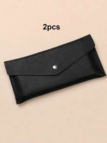 1pc Reusable PU Leather Cash Envelope, Suitable For Travel And Budgeting, Multifunctional Bill Fold With Coin Pouch - Multicolor - View 23