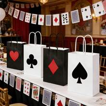 4/12pcs Casino Themed Party Favor Bags, Casino Themed Party Supplies, Las Vegas Poker Themed Small Gift Paper Bags, Birthday Decorations, 8.7 X 6.3 X 3.15 Inches - View 7