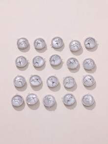 1pc/3pcs DIY Jewelry Pendant, Square Star Zirconia Inlaid Delicate Round Pendant, Can Be Made Into Earrings, Necklaces, Suitable For Any Jewelry Matching - DIY Star Pendant - View 5