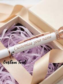 Bút bi kim loại mạ vàng hồng đính pha lê, khắc tên cá nhân, văn phòng phẩm sang trọng, quà tặng cho phù dâu, bút ký tên trong đám cưới, đồ dùng văn phòng và trường học, quà tặng Ngày Nhà giáo, quà tặng mùa tựu trường. - Nhiều màu - Xem 2