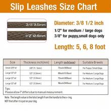 1 pieza Correa trenzada resistente, correa para perros con cierre deslizante adecuada para perros pequeños, medianos y grandes para paseos y entrenamiento al aire libre - Marrón - Ver 3