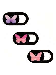 Shockproof Webcam Cover Set Of 3 Butterfly Webcam Covers Ideal For Laptops Desktops Computers And Smartphones Ensuring Your Privacy And Security With A Strong Adhesive Spring Gift - Multicolor - View 5