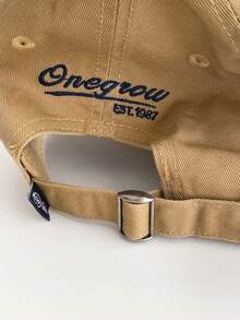 1pc Soft Crown Minimalist Single Letter Embroidered Baseball Cap, Unisex Versatile American Style Snapback Hat, Spring/Summer, Designer Model, Grey Retro Compact Fit Baseball Cap - OneG Embroidery - View 9