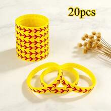 20/40/60pcs Silicone Yellow Baseball Bracelet, Sports Softball Bracelet Wristband, Player Sports Gifts, Softball Party Supplies, Birthday Gifts For Boyfriend/Girlfriend, Perfect Wear Decorations, Party Events, Company Sports Team Building Activities - 20pcs - View 12