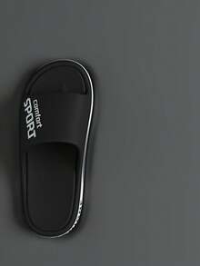 Dép xỏ ngón đế dày chữ Unisex, dép EVA một mảnh thời trang thường ngày ngoài trời chống trượt bền bỉ, đế mềm thoải mái khi tắm biển mùa hè ngoài trời - màu đen - Xem 6