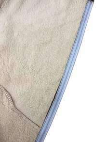 男士长袖加厚抓绒拉链连帽休闲针织外套，秋冬款，1件 - 棕色 - 查看 10