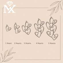 Exquisite Family Monogram Heart Necklace, Customisable With 1-5 Heart Pendants, Personalised Multi-Heart Pendant Necklace, Gold Heart Name Necklace, Mother's Day And Christmas Gift. - Yellow Gold - View 7