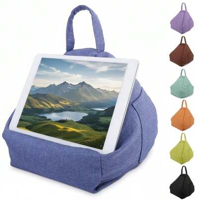 Tablet Pillow Stand Lap Bed Sofa With Side Pocket Bean Bag Cushion Soft Pad For Reading Phone Holder Up To 12.9in Xmas Gift Colorful Home Office Accessories