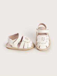 Summer 3-6-9-12 Months Girl's Walking Shoes 0-1 Year Soft Rubber Sole Infant Anti-Turnover Breathable Sandals - White - View 5
