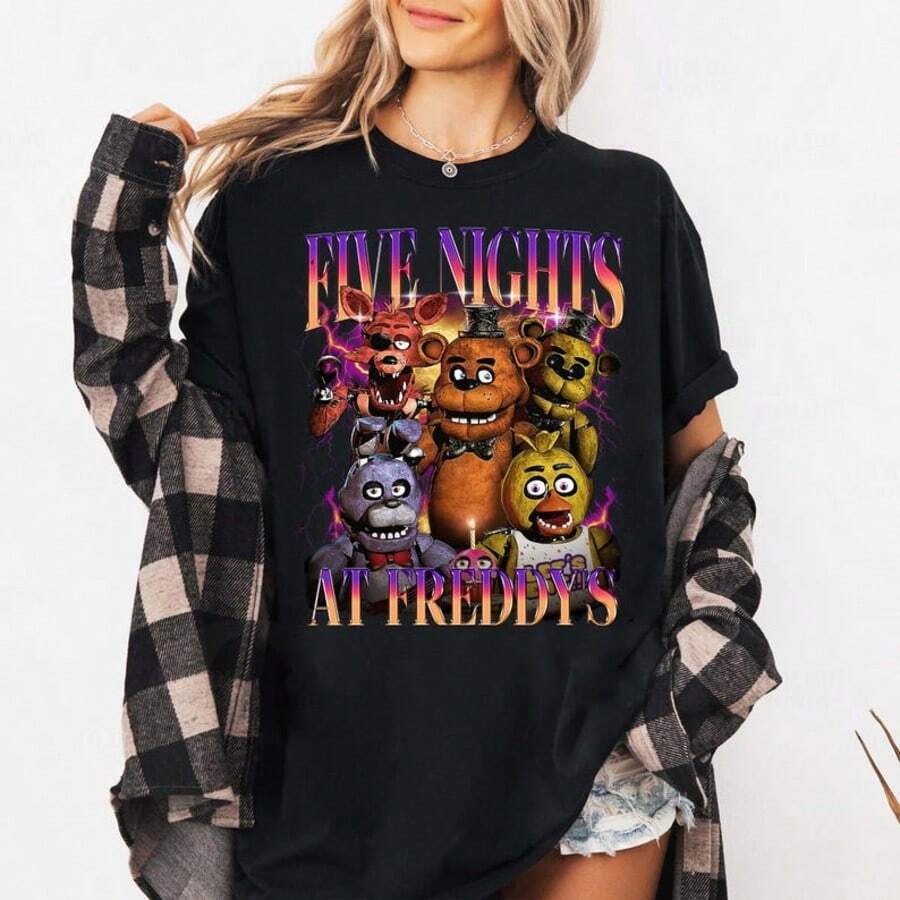 Fünf Nächte BeiFreddy's Shirt, FNAF, Geschenk Für Frauenund Mann Unisex - 黑色 - 查看 1