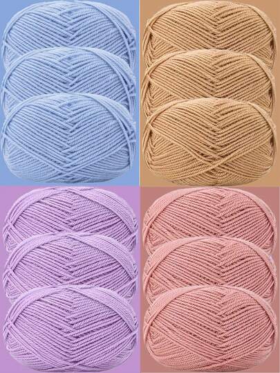 3pcs/150g Knitting Yarn Set, Medium Thickness Yarn Skeins, Approx. 50g/Pc, Multiple Colors Available, Soft & Durable Sweater, Scarf Yarn Set, Suitable For Beginners To DIY Clothing, Pillows, Bags, Bouquets, Crafts, A Precious Gift For Mom And Friends