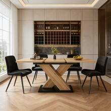 Dining Tables - Natural Wood + MDF - View 1