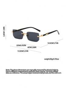 1 Cặp kính thời trang nam dáng vuông không gọng màu đen, kiểu dáng retro, phù hợp để đeo hàng ngày, đi biển, trang trí và phong cách đường phố. - Nhiều màu - Xem 5