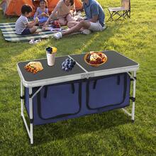 Folding Camping Table, Foldable & Portable Camping Table, Folding Camping Table With Adjustable Legs - Black - View 1