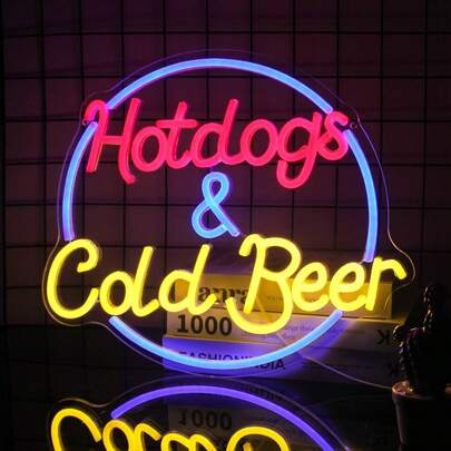 1pc Cocktail And Dream Neon Sign, Wall Decoration Neon Sign, With Dimmable Switch, LED Neon Sign Bedroom Beer Bar Neon Sign, Hotel Party Club Office Art Light