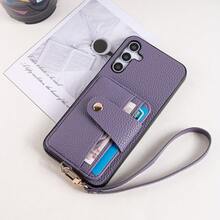 1 pieza Funda de cartera con cordón elegante y lujosa, cubierta protectora multifuncional de cuero PU con textura de cocodrilo compatible con Samsung Galaxy S25 Edge, S24, S23, S22, S21, S20 FE, Note 20 Ultra, A17, A16, A15, A07, A52, A53, A54, A25 5G, 10, 9 Pro XL, 8, 7, 6, 9a, 8a, Note 15 Pro, 14, 13 4G, Poco C75, versión internacional, no la versión nacional - Morado - Ver 6