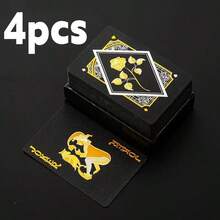 1 Set Of 54pcs Colorful Black & Gold Playing Cards, Waterproof Multi-Player Card Game Set, Magic Packaging, Suitable For Wedding, Party, Birthday, Holiday, Board Game Gift, Collection - Black - View 16