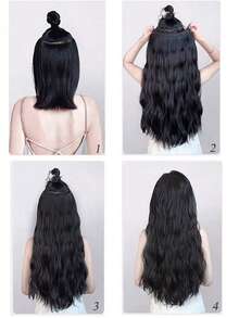Synthetic Water Ripple V-Shaped Long Hair Extension Wig, Heat-Resistant Curly Hair Wig For Women, 26 Inches, Everyday Women's Wig. - Multicolor - View 7