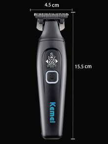 Kemei Bộ dụng cụ cắt tóc KM-1747 bán chạy, máy cắt tóc điện chuyên nghiệp, máy tỉa tóc không dây dùng tại nhà cho nam giới, máy tỉa râu sạc USB, bộ quà tặng, 1 chiếc - màu đen - View 7